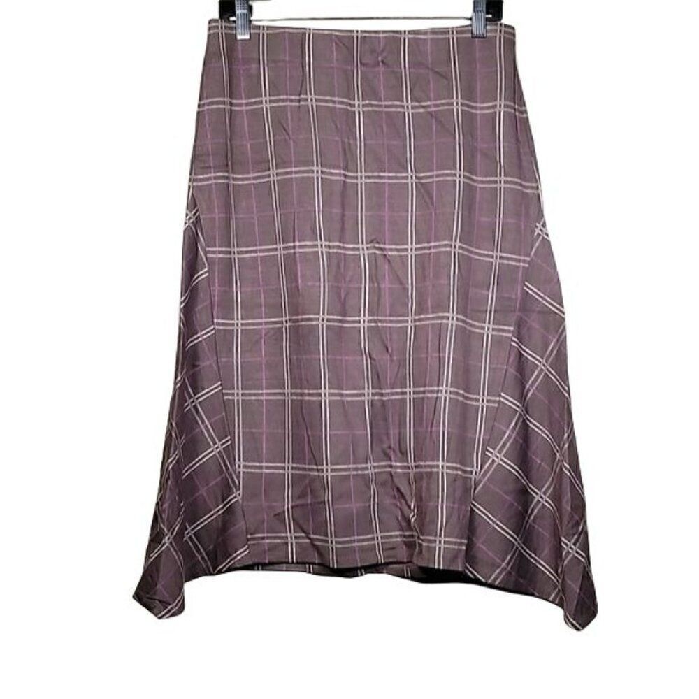 J. Jill Plaid Ponte Midi Skirt Sz S
